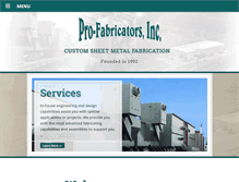 Tablet Screenshot of pro-fabricators.com